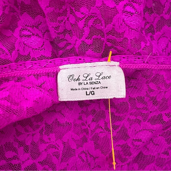 Oh La La by La senza lace Tshirt camisole cami vintage y2k neon purple bright - Picture 4 of 6